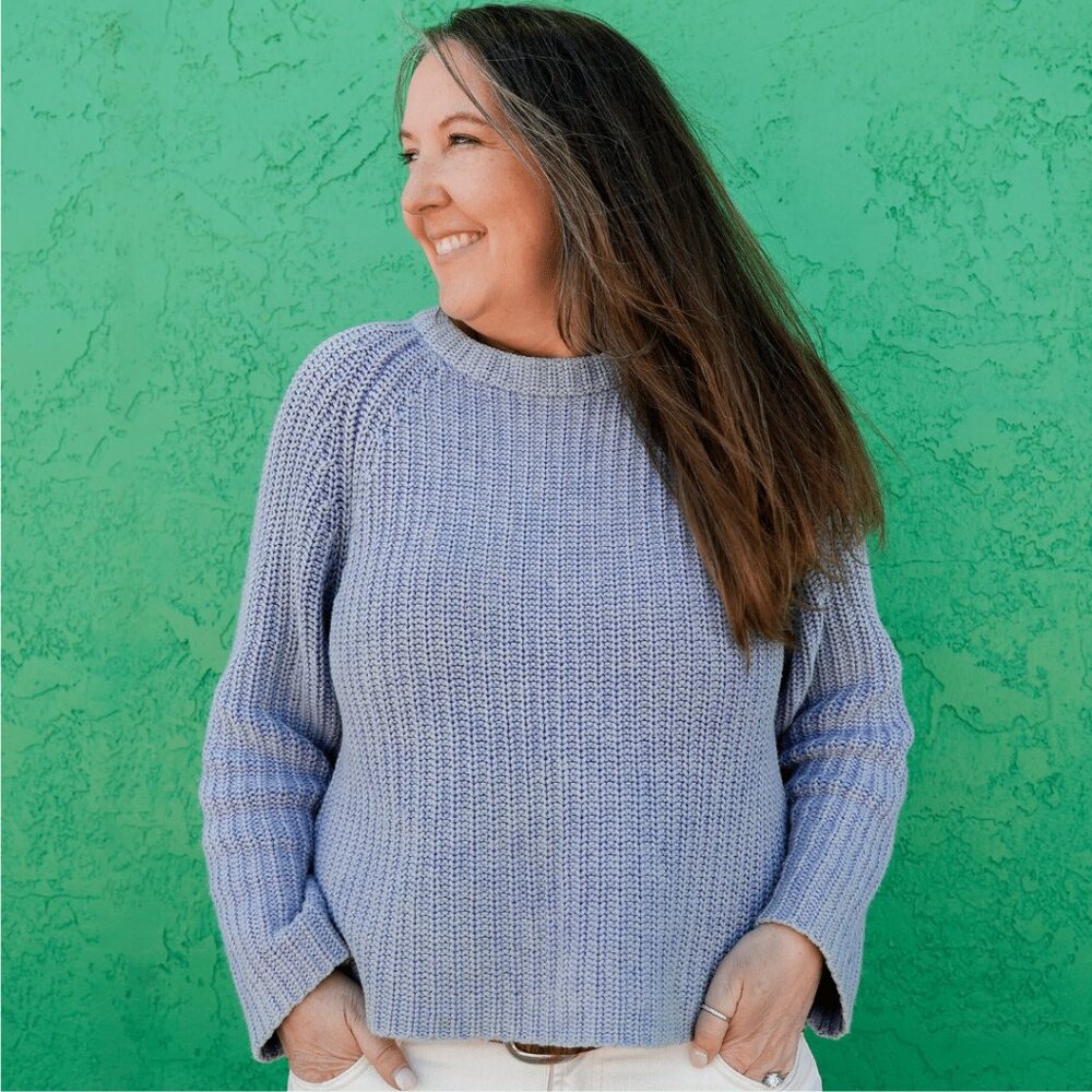 NWT - Dear John Odette Raglan Sweater in Blue Cloudy Skies